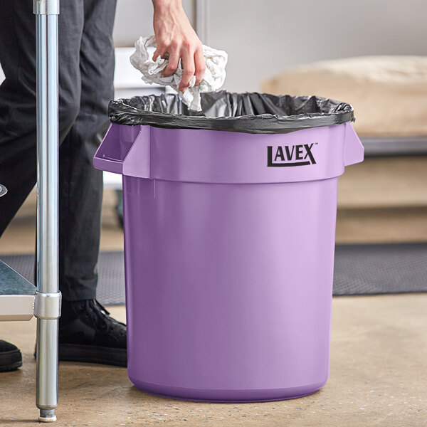 Lavex 20 Gallon Purple Round Commercial Trash Can / Ingredient Bin