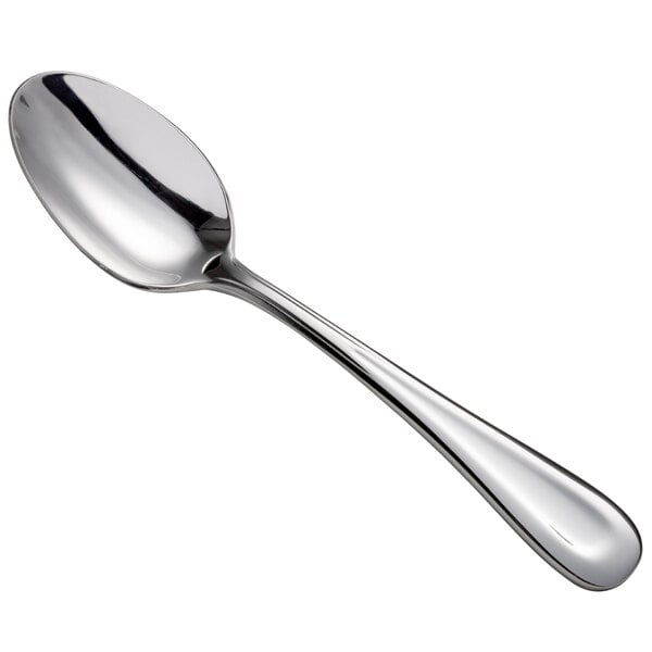A Oneida Acclivity stainless steel teaspoon with a silver handle and spoon.