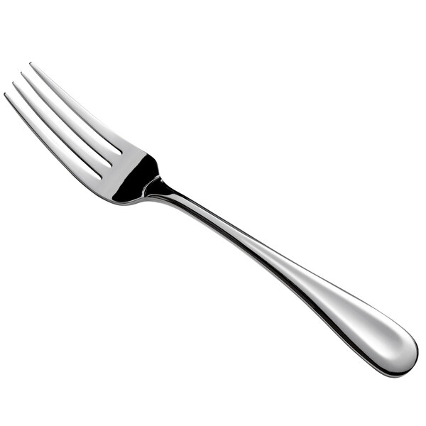 An Oneida Acclivity stainless steel dinner fork with a silver handle.