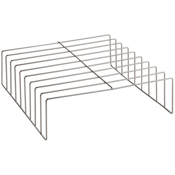 An Avantco wire rack with four metal bars on a white background.