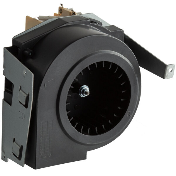 A black Solwave fan assembly with a metal blade.