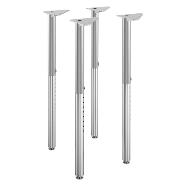 A group of silver metal HON Build adjustable post legs.