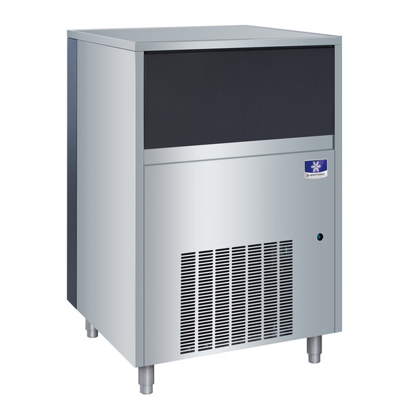 A large rectangular silver and black Manitowoc undercounter ice machine.