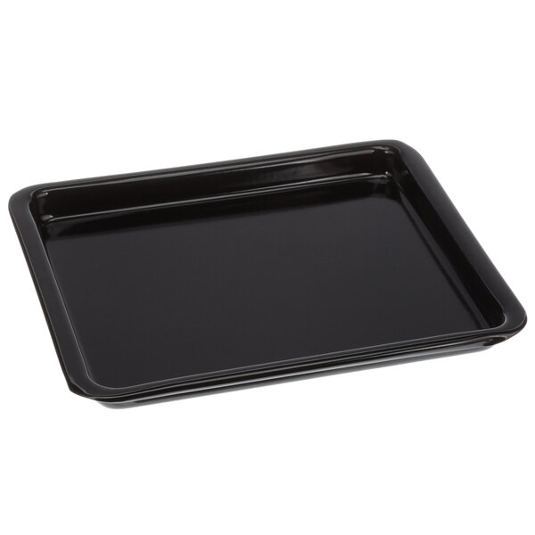 A black rectangular Merrychef baking tray.