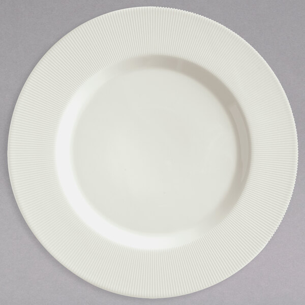 A Schonwald white porcelain bowl with a ribbed rim.