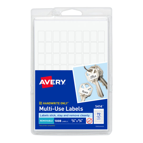A pack of Avery white rectangle multi-use labels.