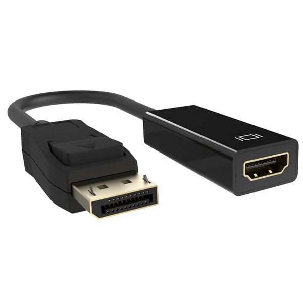 A black Belkin DisplayPort monitor cable with a white rectangular adapter.