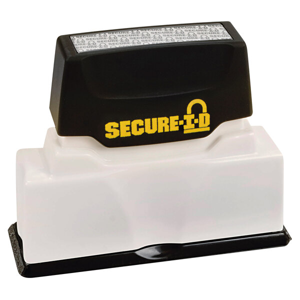 A black and white Cosco rubber stamp with the word "Secure" in a white box.