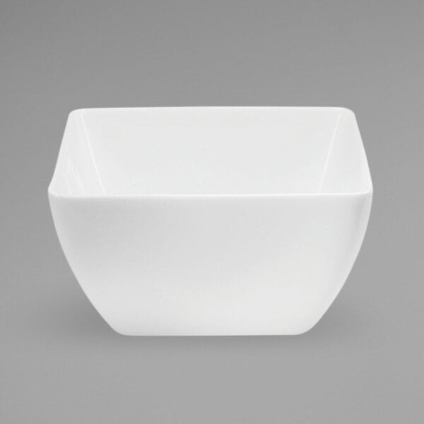 A white square Oneida Fusion porcelain bowl.