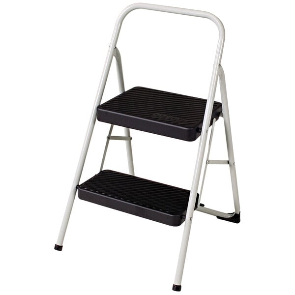 A Cosco two-step folding step stool in cool gray.