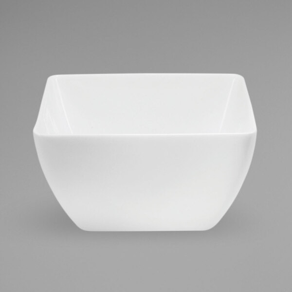 Oneida Fusion bright white porcelain square bowl.