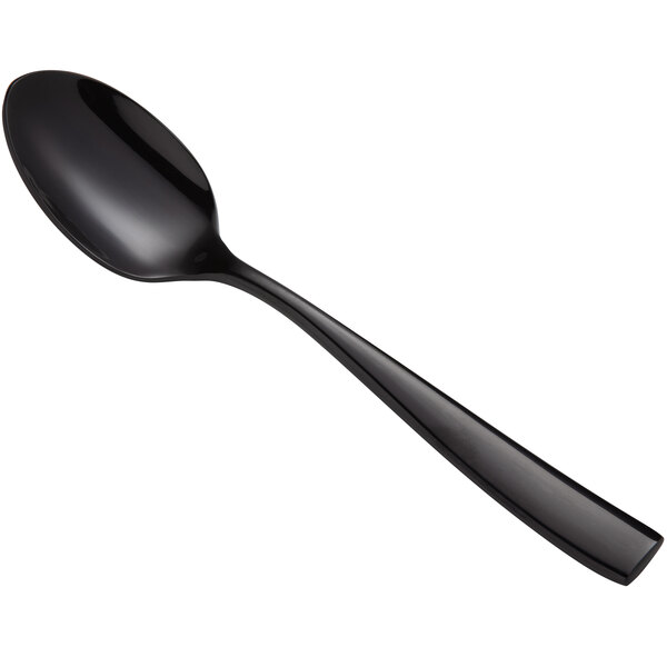 A black Bon Chef stainless steel teaspoon with a handle.
