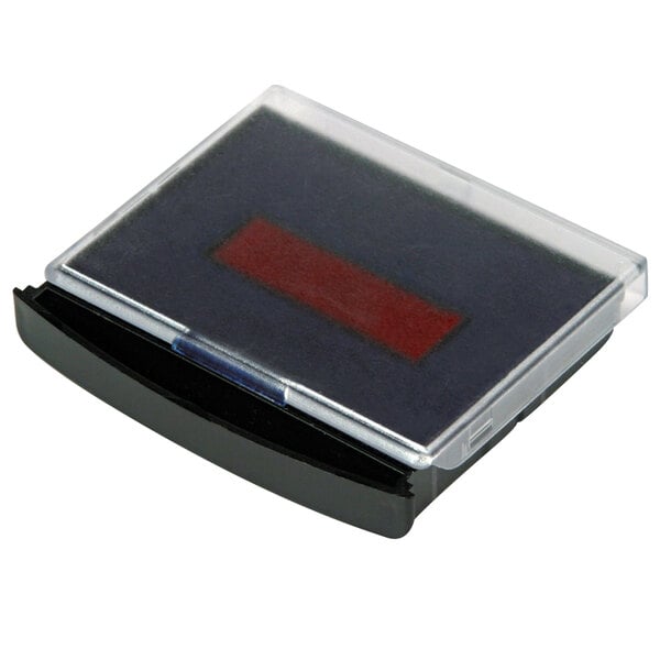 A red square Cosco ink pad with a red lid.