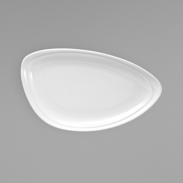 A bright white porcelain oval snack platter by Oneida Mood.