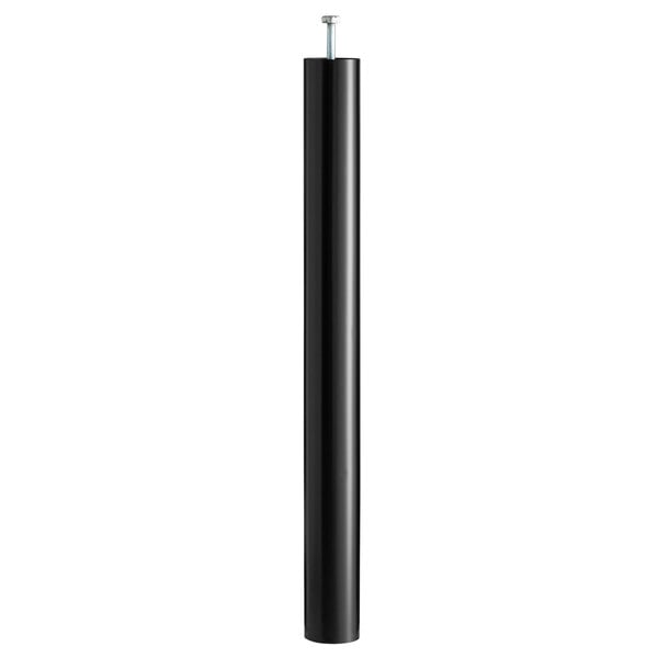 A black metal pole with a screw on top.