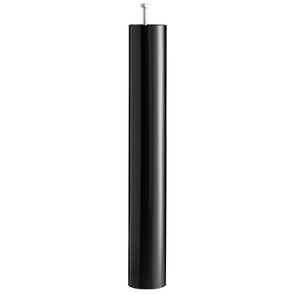 A black cylindrical table base column with a screw.