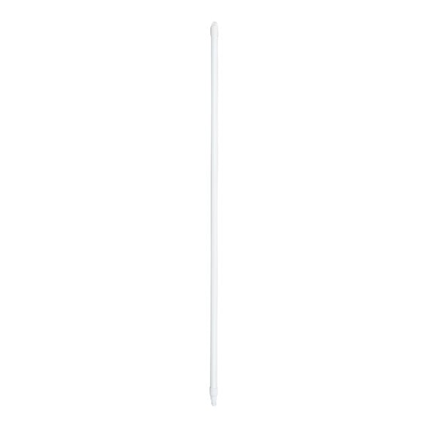 A white fiberglass stick with a white tip.