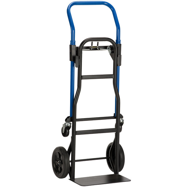 A blue and black Harper 3-in-1 Hand Truck with PVC wheels.
