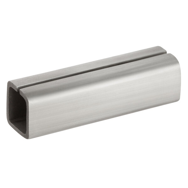 An American Metalcraft stainless steel square rod with a hole.