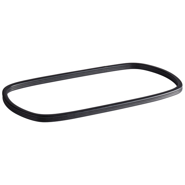 A black rubber gasket with a rectangular shape.