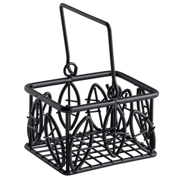 An American Metalcraft black wire basket with handle.