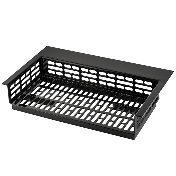 A black rectangular Tablecraft cast aluminum template with holes.