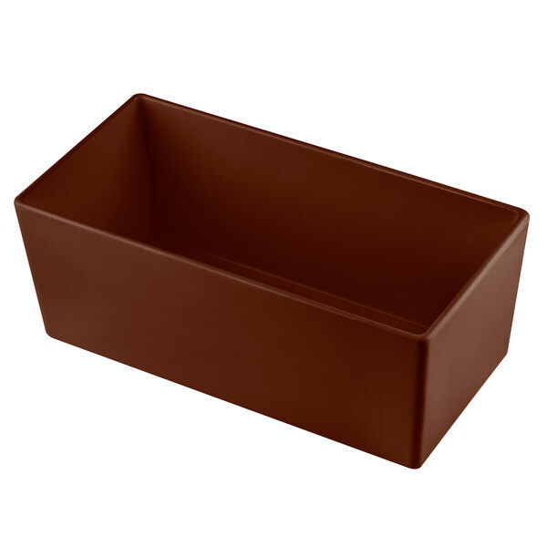 A brown rectangular Tablecraft bowl.