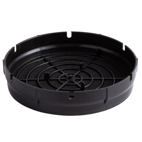 A black circular Lavex dome filter with a circular pattern.