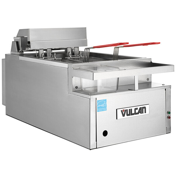 A Vulcan CEF75 electric countertop fryer with a red handle.