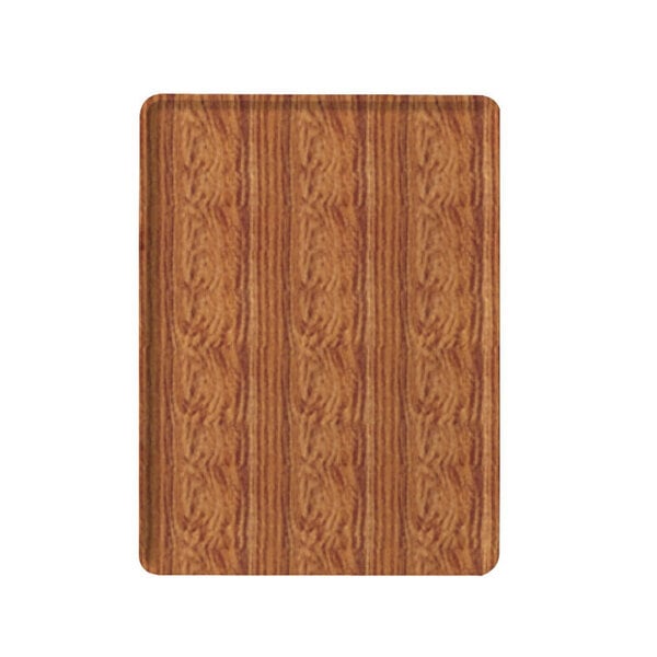 A rectangular wooden tray with a Java teak wood grain.