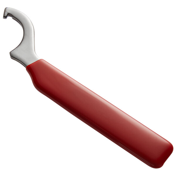 A red and silver Micro Matic Heavy-Duty Draft Faucet Wrench.