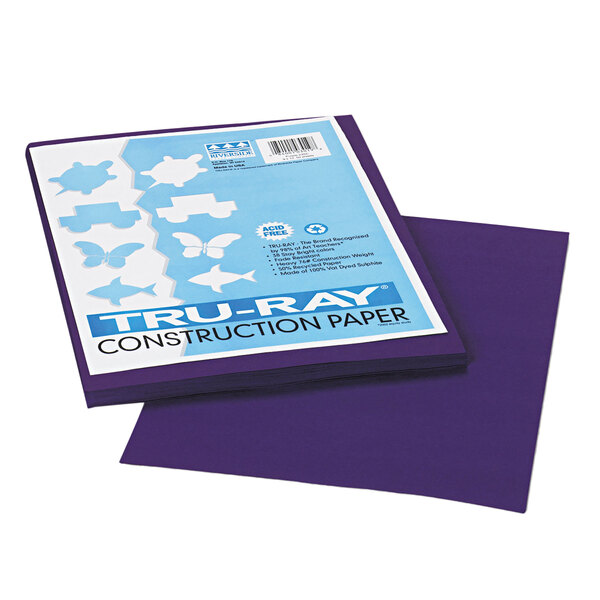 A stack of Pacon Tru-Ray purple construction paper.