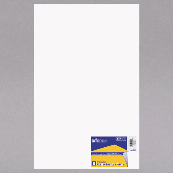 A white Royal Brites poster board package with a blue and yellow label.