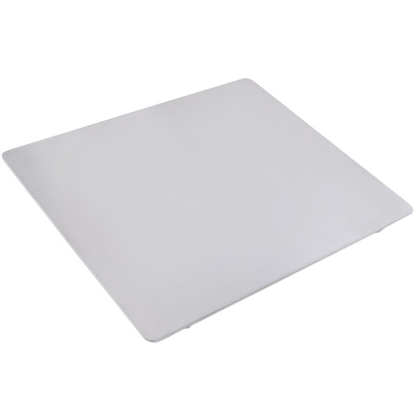 A stainless steel double-size tile for a salad bar on a white background.