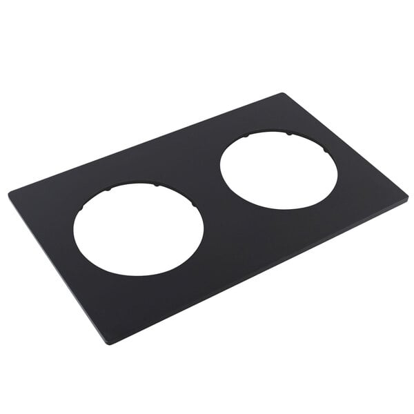 A black rectangular Bonstone tile with two circles.