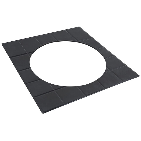 A black square Bon Chef tile with a white circle in the middle.