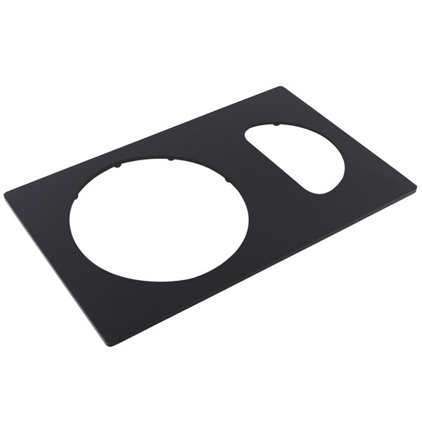 A black rectangular Bonstone tile with a circle cut out.