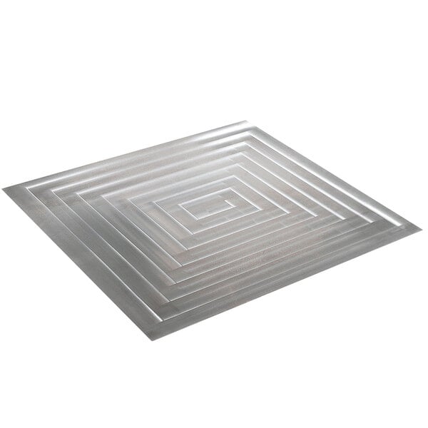 A rectangle stainless steel surface with lines.