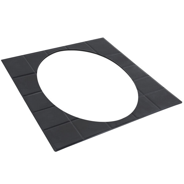 A black square Bon Chef tile with a circle in the middle.