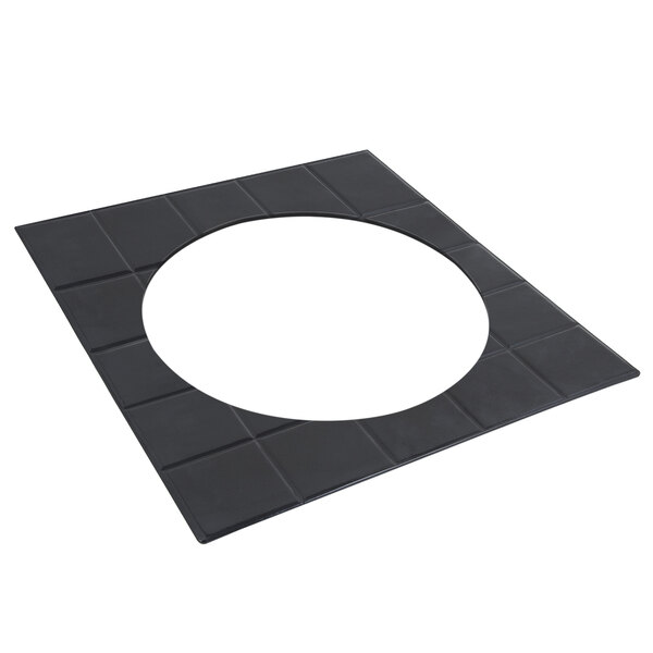 A black square Bon Chef tile with a circle in the middle.