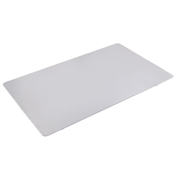 A stainless steel rectangular tile.