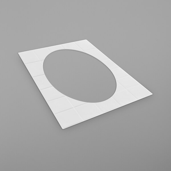 A white rectangular object with a circle in the middle.