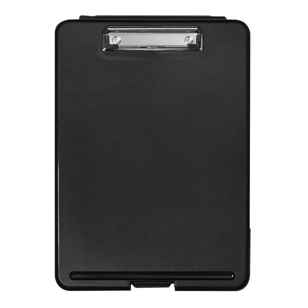 A black Universal storage clipboard with a clip.