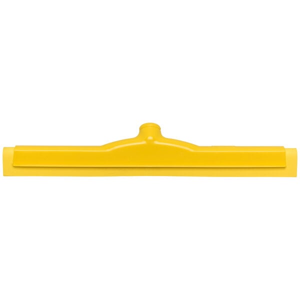 A yellow Carlisle Sparta Spectrum floor squeegee with a yellow plastic frame.