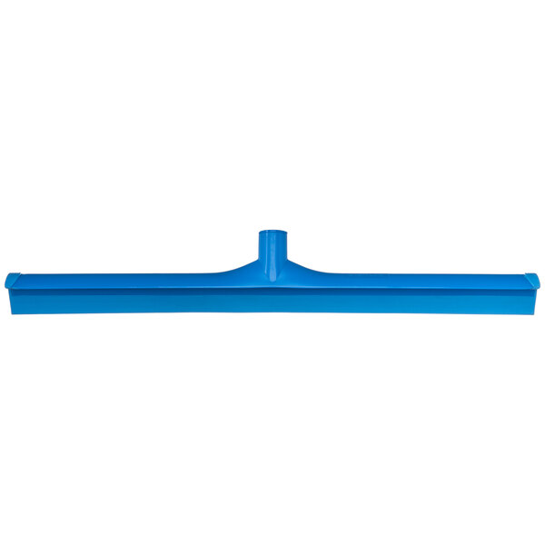 A blue Carlisle squeegee with a plastic frame.