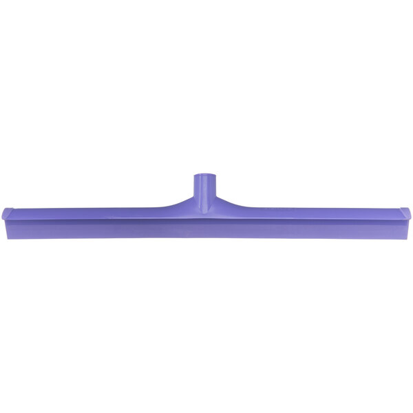 A purple squeegee with a white plastic frame.