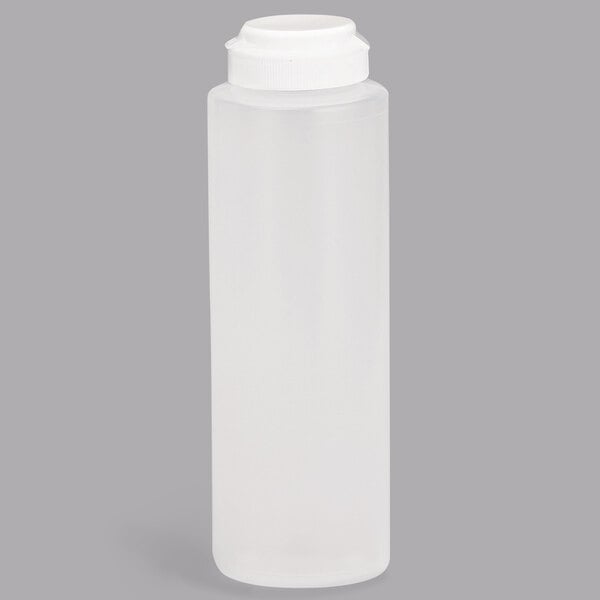 A white plastic Tablecraft squeeze bottle with a white cap.