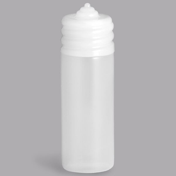 A white plastic Tablecraft squeeze bottle with a white lid.