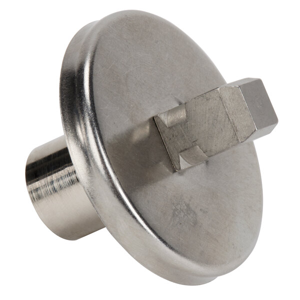 A stainless steel Waring drive coupling with a metal nut.