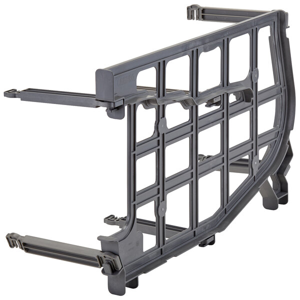 A grey plastic Cambro Camshelving® add-on can rack with two metal bars.